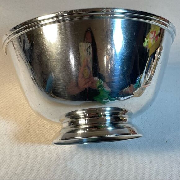 Towle Silver Plated Rich Blue Enamel Bowl 5" EP 5001 Mid 20th Century - Picture 11 of 16